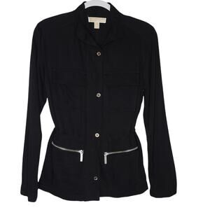 Michael Kors Lightweight  Utility Shacket in Black, Size Small